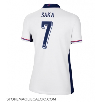 Inghilterra Bukayo Saka #7 Maglia Gara Casa Repliche Europei 2024 Donna